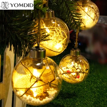 LED šviesos kamuolys Skaidrus Kamuolys kabo Šviesa Pakabukas kalėdų Namų Puošybos Šalis, Vestuvės, Kalėdos kambario dekoro Naujųjų metų dovana