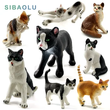 Mini Modeliavimo katės miniatiūrinės statulėlės žaislas gyvūnų statula Modelis Bonsai Sodas Mažas Ornamentas, Namai ir Sodo Puošmena namų dekoro