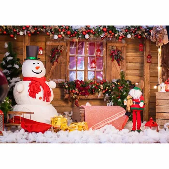 Allenjoy Kalėdų fono sniego Medinių langų antklodė interjero vaisių fotografijos backdrops photocall nuotrauka fone