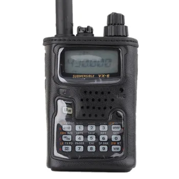 Taikoma YAESU VX6R walkie talkie VX-6R du būdu radijo odinis dėklas CSC-91 atveju