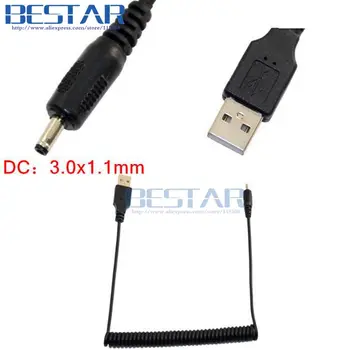 USB 2.0 A Male į DC LIZDAS 2.0x0.6mm 2.5x0.7mm 3.0x1.1mm 3.2x0.9mm 3.5x1.1mm 3.5 x 1.35 mm 5V 2A Power Pavasario Kabelis 1m