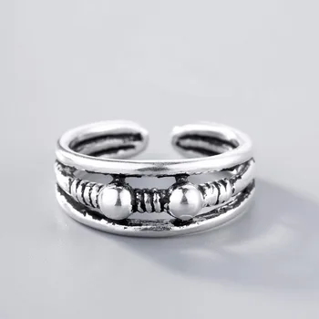 Chandler Originalus sidabro Antikvariniai Žiedai Paprasta Juoda Pareiškimą, Infinity Carters Indijos Juvelyrikos Piršto Kojų Nagų Bague