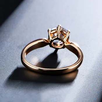 1.75 ct AAA Cirkonis Sužadėtuvių Žiedai moterims Rose aukso spalvos Vestuviniai žiedai moterų anel Austrijos Kristalai, Papuošalai aukščiausios kokybės