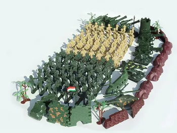 Karinės 80 žmonių nostalgiški Žalia plastiko antrojo pasaulinio KARO kareivis, 6cm karinio modelio rinkinio 108pcs/set vaikų žaislas Nemokamas pristatymas