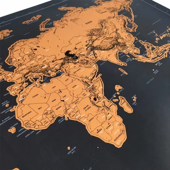 1pcs Deluxe Žemėlapis Asmeninį Pasaulio Žemėlapyje Mini Nulio Išjungti Folijos Sluoksnio Dangos Plakatas lašas laivybos nulio išjungti pasaulio žemėlapyje 42x30cm