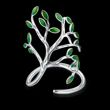 JEXXI 2017 Naujausias Subtilus Sidabro Papuošalai Medžio Formos Žiedo Mados Dizaino Moterys Sidabro/Aukso Spalvos Papuošalai Aukštos Kokybės