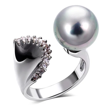 Žiedai moterims rodis padengtą Kubinis cirkonis & imitacija, perlų saldus Žiedai naujų dizaineris bižuterijos Nemokamas pristatymas