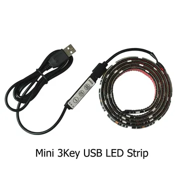 5050 LED Šviesos Juostelės Lankstus USB 1M 2M DC5V TV Foninis Apšvietimas RGB LED juostelės IP20 IP65 vandeniui 24v