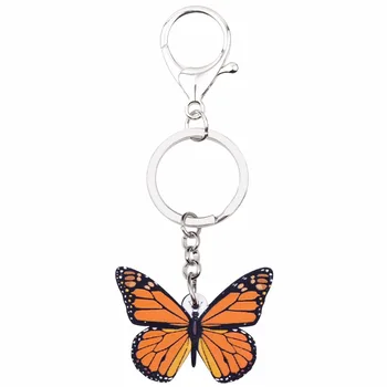 WEVENI Akrilo Anime Papuošalai Vabzdžių Monarch Butterfly Grandines paketų prižiūrėtojų raktinę Moterų Mergina Maišą Automobilio Raktų Pakabukai, Rankinės Keychains