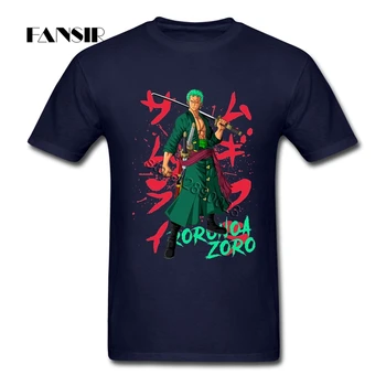 Atspausdintas T-shirt Vyrai Žmogaus Roronoa Zoro Vienas Gabalas Vyrų T Marškinėliai Medvilnės, trumpomis Rankovėmis Grupės Viršūnės Tee
