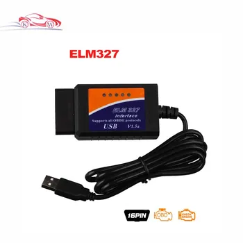 Naujausia Versija OBD2/OBDII skaneris ELM327 USB v1.5 Sąsaja ELM 327 USB Sąsaja OBDII GALI, AUTOBUSŲ Skaitytuvas