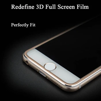 YKSPACE HD 9H Titano Lydinio Krašto 3D Išlenkti Visiškai Padengti Grūdinto Stiklo iPhone 6 6S 7 8 Plus X 5 5S 5C SE Screen Protector