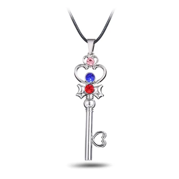 12pcs/daug Sailor Moon grandinės karoliai kristalų Širdies Star Rakto Formos Pakabutis Karoliai anime moterų Papuošalai graži dovana