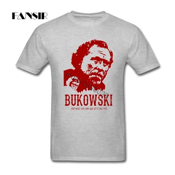 Didelis Dydis Charles Bukowski Kietas Tees Marškinius Vyras Trumpas Rankovės Crewneck Medvilnės Vyrų T-shirt Vaikinai Drabužius Viršūnės