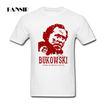 Didelis Dydis Charles Bukowski Kietas Tees Marškinius Vyras Trumpas Rankovės Crewneck Medvilnės Vyrų T-shirt Vaikinai Drabužius Viršūnės