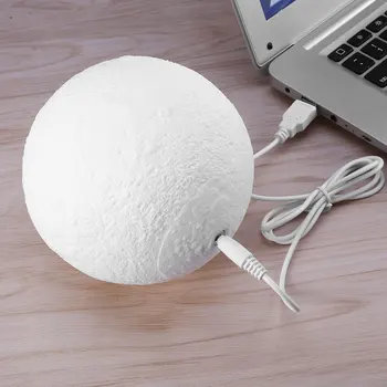 2 Spalvų 3D Spausdinimo Mėnulio Lempos Įkraunamą Jutiklinį Jungiklį USB Įkrovimo Naktį Šviesos Luminaria Mėnulio Darželio Lempa Kūdikiui, Dovana, Namų Dekoro