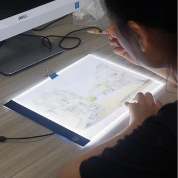 Plono 3.5 mm A4 LED Šviesos Lauke Trafaretas Touch Valdybos Piešimo Kopijuoti Valdybos Animacija Sekimo Trinkelėmis Be Radiacijos ES/JK/AU/US/USB