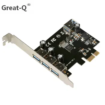 Didysis Q USB 3.0 (3+1) 3 Išorės + 1 Vidaus Uostų PCI-e PCI Experss Valdytojas riser Card su maitinimo chip VL805