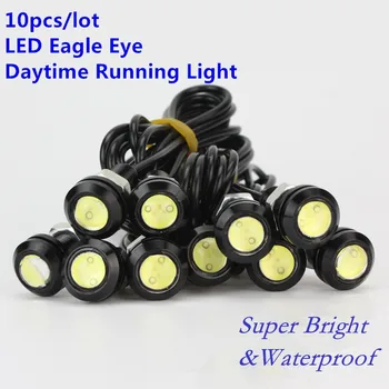 10X Didelio Ryškumo Eagle Eye Lempos Universaliųjų Automobilių DRL 18MM LED Dienos Veikia Šviesos IP68 Vandeniui Dienos metu Automobilio Šviesos