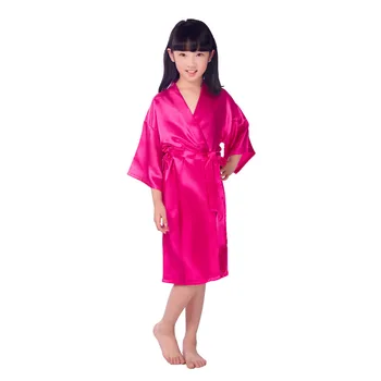 B16811 2017 Karšto Pardavimo Šilko Vaikas Chalatas Kimono Rūbeliai Bridesmaid Suknelę Vaikų Chalatas Sleepwear vaikiški Drabužiai, vaikų chalatas