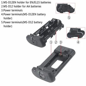 DSTE MB-D17 Multi-Power Vertikalus Battery Grip for Nikon D500 Fotoaparato Baterijos Rankena Laikiklis Su 2VNT EN-EL15 LT EN15 enel15