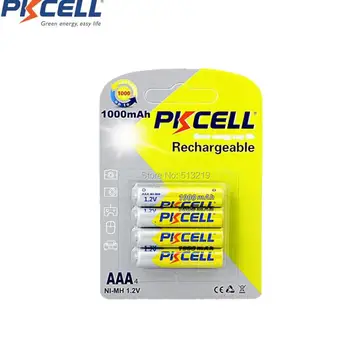 PKCELL 16Pcs/4Pack Ni-MH 1000mAh 1.2 V AAA Akumuliatorius Bateria Baterias Nuotolinio valdymo, Fotoaparato Blykstės Žaislas MP3
