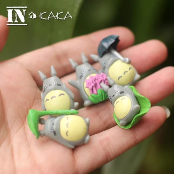 10vnt Anime Hayao Miyazaki Totoro pasakų sodo statulėlės, miniatiūros/terariumai/lėlių namelio apdaila veiksmų skaičiai 