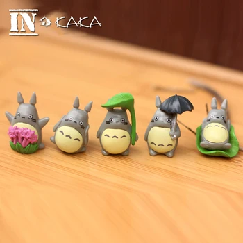 10vnt Anime Hayao Miyazaki Totoro pasakų sodo statulėlės, miniatiūros/terariumai/lėlių namelio apdaila veiksmų skaičiai 