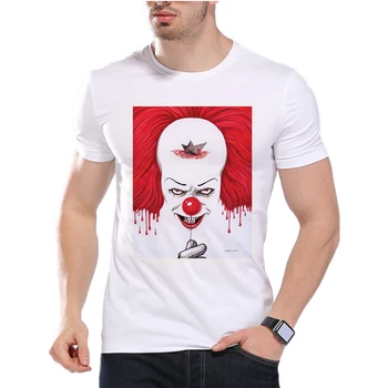 Vyrų T-shirt Vasaros Stephen King Tai Siaubo Filmas Šokių Klounas Pennywise Monstras Atspausdintas Trumpas Rankovės Marškinėliai D7-8#