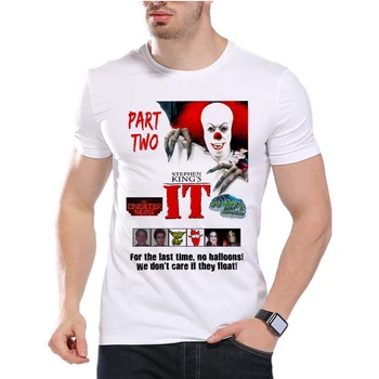 Vyrų T-shirt Vasaros Stephen King Tai Siaubo Filmas Šokių Klounas Pennywise Monstras Atspausdintas Trumpas Rankovės Marškinėliai D7-8#