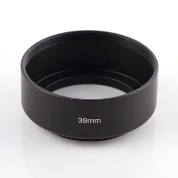 Universaliųjų Metalo Objektyvo Gaubtas Atspalvį 39mm Filtro Sriegis Standartinis Varžtas-Mount Black Raštas Canon Nikon Sony