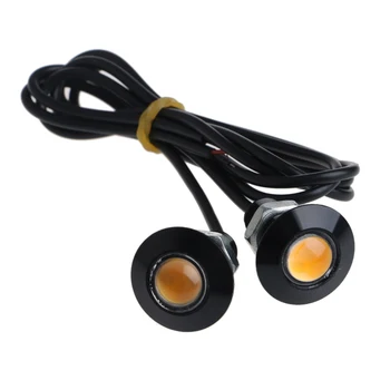1 Pora Ultra Plonas 12V 23 mm Automobilį LED DRL Šviesos važiavimui Dieną Eagle Eye Lempos geltonos