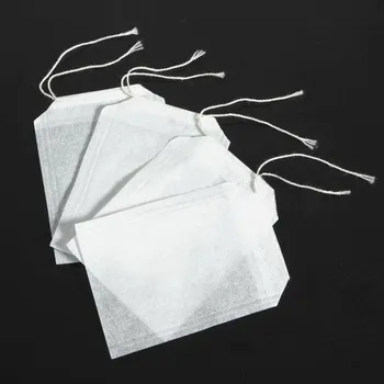 Karšto Parduoti 100 vnt 5,5 cm*6cm Tuščias Teabags String Šilumos Antspaudas Filtro Popieriaus Žolė Palaidų Arbatos BagsP1