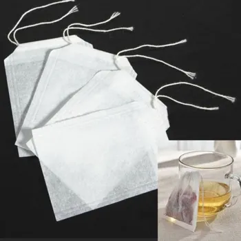 Karšto Parduoti 100 vnt 5,5 cm*6cm Tuščias Teabags String Šilumos Antspaudas Filtro Popieriaus Žolė Palaidų Arbatos BagsP1