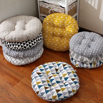 Šiaurės stiliaus tirštėti 50cm apvalios formos geometrinės tatamio sėdynė, kilimėlis, , meditacija pagalvėlės, Namų puošybai Pagalvė sėdynės pagalvėlės