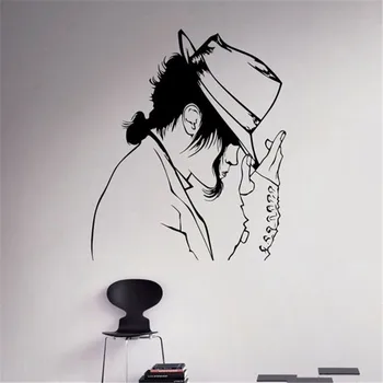 Michael Jackson Modelis Su Savo Skrybėlę Dacing Siena Lipdukas Pop Karalius Menas Sienos Freskos, Skirtos Vinilo Namų Dekoro cool