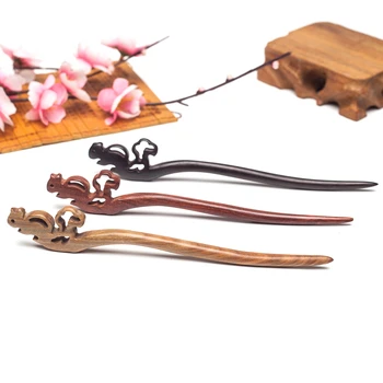 Voverė rankų darbo raižytas Kinų, Japonų senovės medienos plaukų lazdos smeigtukai ornamentu moterų Atsitiktinis galvos papuošalai, aksesuarai