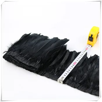 10 metrų Balta/juoda/rožinė swan žąsų plunksnų apdaila/fringe/kaspinu dėl šališkumo juosta naudojama medžiaga priedai Nemokamas Pristatymas