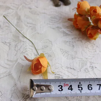 6pcs/daug 1,5 cm Mini Šilko Dirbtinių Rožių Žiedų Puokštės, Vestuvių Dekoravimas, Gėlių, 