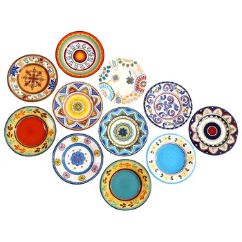 Karštas Egzotiškų Ranka-dažytos Maroko Italija Bohemišką Stilių, Vakarienė Plokštės 8.5 Colių Spalvingos Salotos Plokštelės, Valgomasis Apdailos Plokštės Dovanos