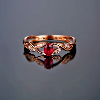 Caimao Papuošalai 14k Rose Gold Natūralus Raudonasis Rubinas & Diamond Derliaus Dizaino Sužadėtuvių, Vestuvių Žiedas