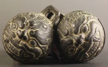 Pora senovės Kinijoje bronzinis varpas senas drakonas galva bronzos varpai