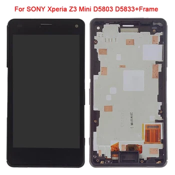 Patikrintas Sony Xperia Z3 Kompaktiškas LCD Ekranas Jutiklinis Ekranas skaitmeninis keitiklis Asamblėjos Sony Z3 mini D5803 D5833 LCD