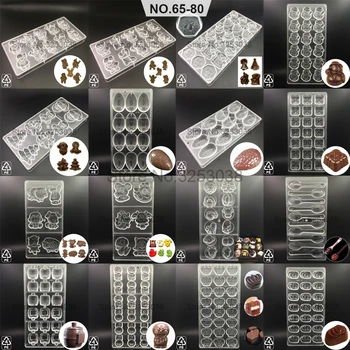 3D Polikarbonato Šokolado Pelėsių Plastikiniai Muilo Saldainiai, Ledinukai Formos Formos Kepimo Formos Kepimo Pyragai, bandelės, Įrankiai Bakeware Plokštelės Rinkinys