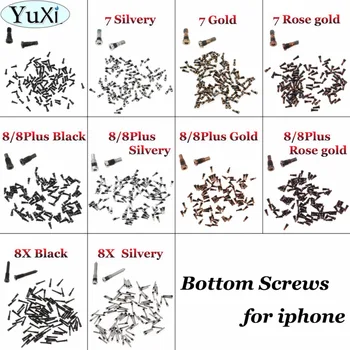 YuXi 2vnt/daug Galinio Dangtelio Varžtas iPhone 7 8 8Plus 8X Naujų Apačioje Doko Jungtis Penkių Žvaigždučių Pentalobe Varžtai