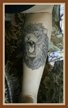 2017 Aukštos Kokybės Karšto Pardavimo 21x15cm kietas tatuiruotė meno įstaiga kriokimas Liūtas Karalius Laikina Tatuiruotė Lipdukai netikrą tatuiruotę vyrai