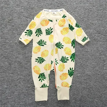 Mažmeninės prekybos 2017 Naujas kūdikiams Pavasarį ir rudenį pardavimo ananasų logotipas užtrauktukas ilgomis rankovėmis kūdikiui kostiumas mergaitei ir berniukui