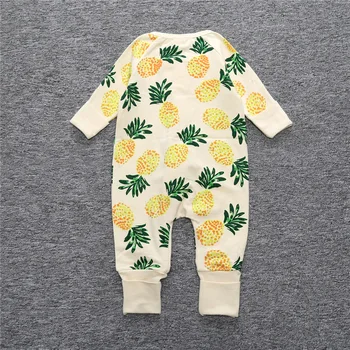 Mažmeninės prekybos 2017 Naujas kūdikiams Pavasarį ir rudenį pardavimo ananasų logotipas užtrauktukas ilgomis rankovėmis kūdikiui kostiumas mergaitei ir berniukui