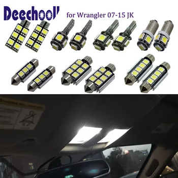 Deechooll 12pcs Automobilio LED Žibintai Jeep Wrangler 07-15 ,Balta Automatinis Salono apšvietimo Lemputės Wrangler JK 07-15 Priešrūkiniai Žibintai