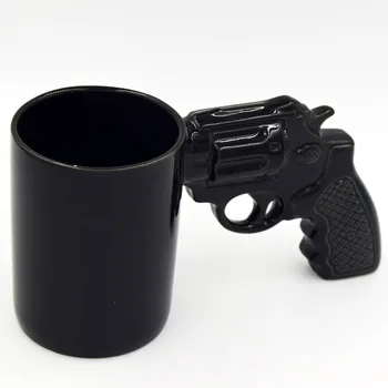 2018 Nemokamas pristatymas NAUJOS Rankena Kavos PistolCeramic Taurės Juokinga pistoletas formos keramikinis puodelis keramikinis Puodelis Šalis Unikali Dovana